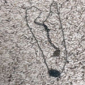 Kendra Scott Elisa gunmetal drusy necklace